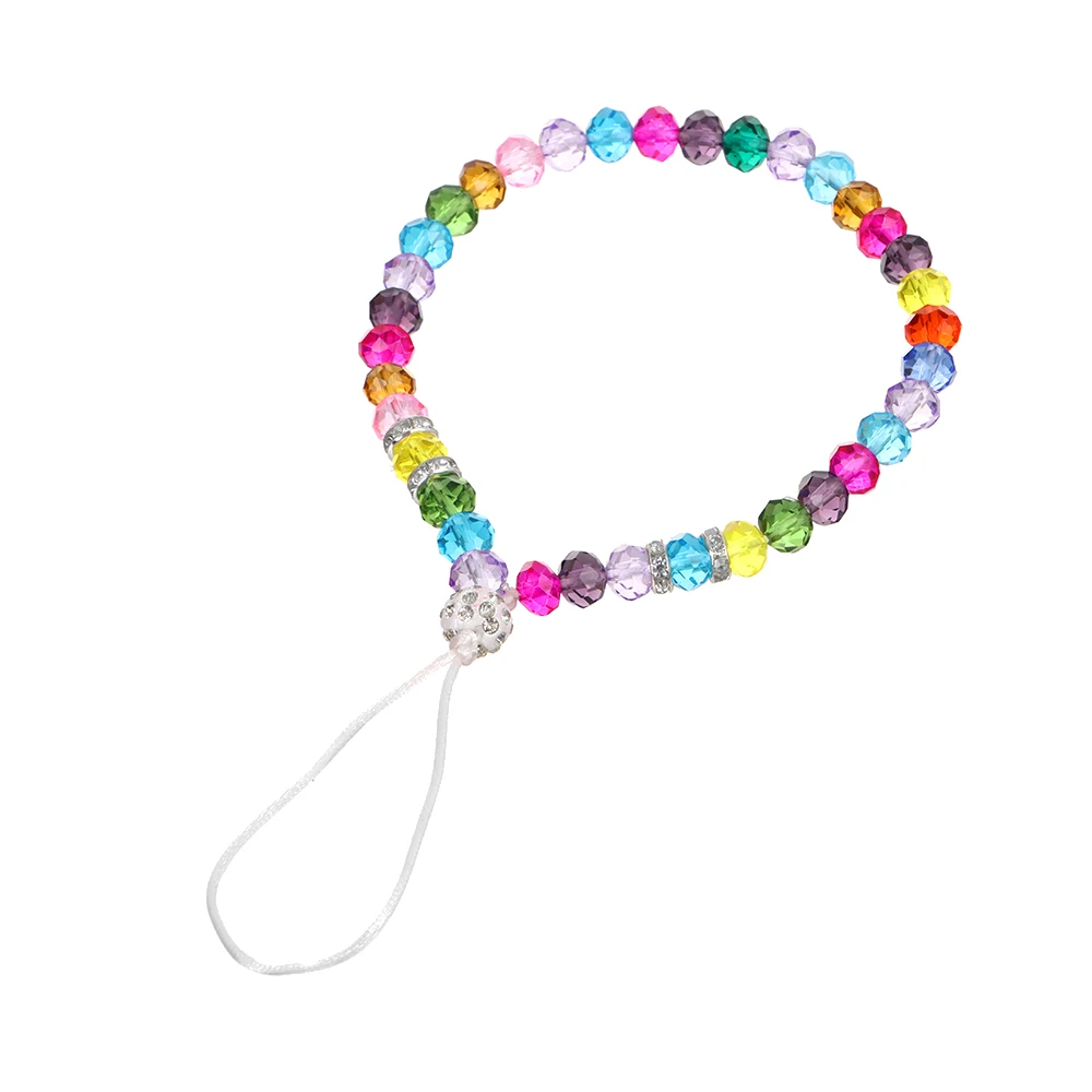 New Fashion Artificial Crystal Mobile Phone Strap Lanyard Colorful Phone Hang Rope for Cell Phone Case Hanging Cord for Women