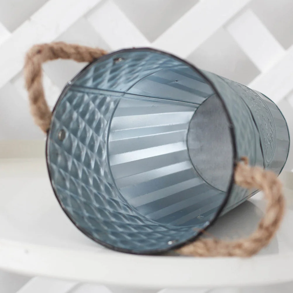 

2Pcs Vintage Flower Bucket Retro Iron Flower Pot Decorative Planter for Home Office Garden Decoration Garden Supplies