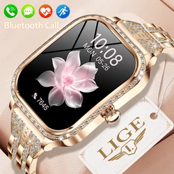 LIGE Montres intelligentes pour femmes étanche Bluetooth appel Fitness Tracker Smartwatch Mujer montre numérique pour femme moniteur de fréquence cardiaque fréquence cardiaque/moniteur de sommeil/podomètre/calories