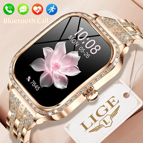 LIGE Relojes Inteligentes para Mujer Impermeable Bluetooth Llamada Fitness Tracker Reloj Inteligente Mujer Reloj Digital para Mujer Monitor de Ritmo Cardíaco/Monitor de Sueño/Podómetro/Calorías