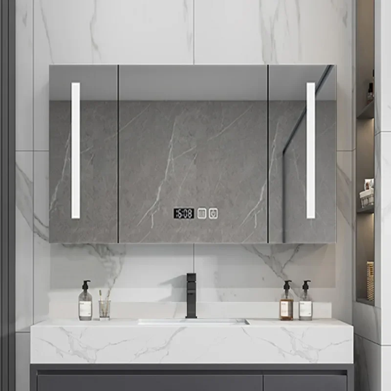 Narrow Light Luxury Bathroom Cabinet Rock Slab Slim Solid Wood Bathroom Cabinets Washbasin Mobile Bagno Room Furniture