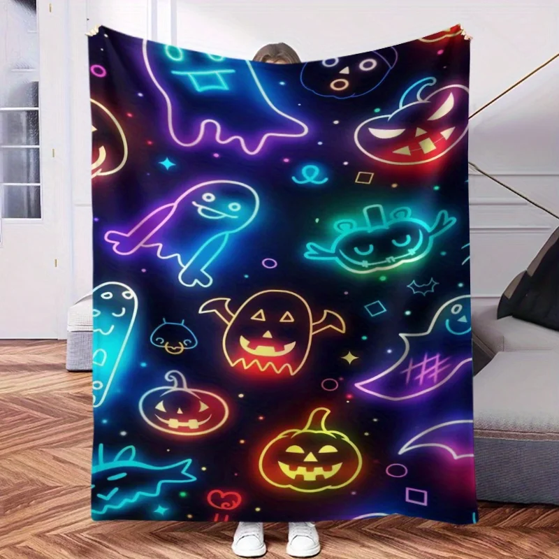 1pc -Themed Digital HD Printed Flannel Blanket, Small Throw Blanket, Blanket, Suitable for All Seasons, Holiday Gift Blanket for