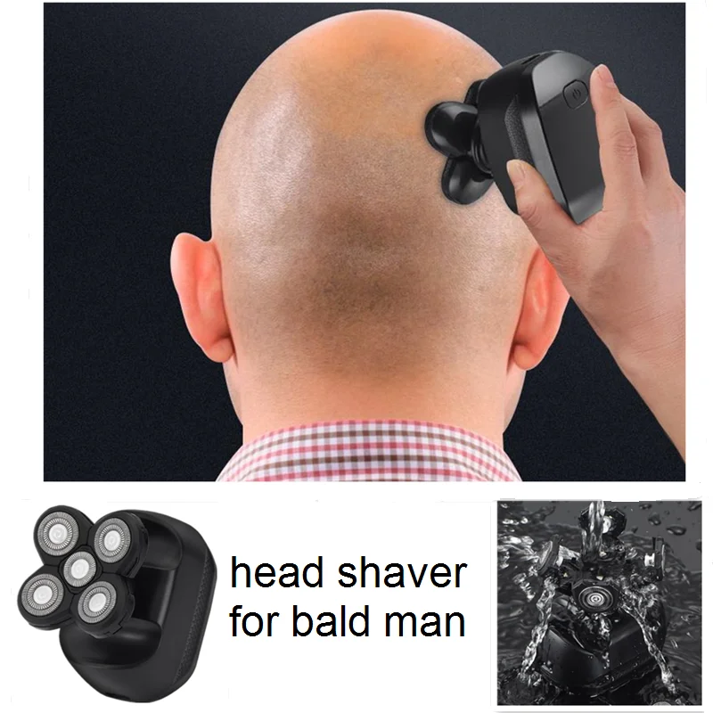 Wet Dry Electric Bald Head Shaver For Balder Man 5D Baldhead Razor Close Shave Clipper Skull Head Trimmer Man Face Beard Haircut