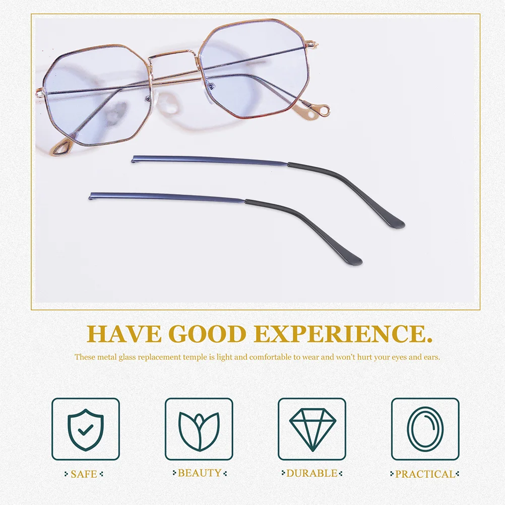 2 Pairs Spectacle Legs Glasses Eyewear Metal Eyeglasses Replacement Parts and Women Sun