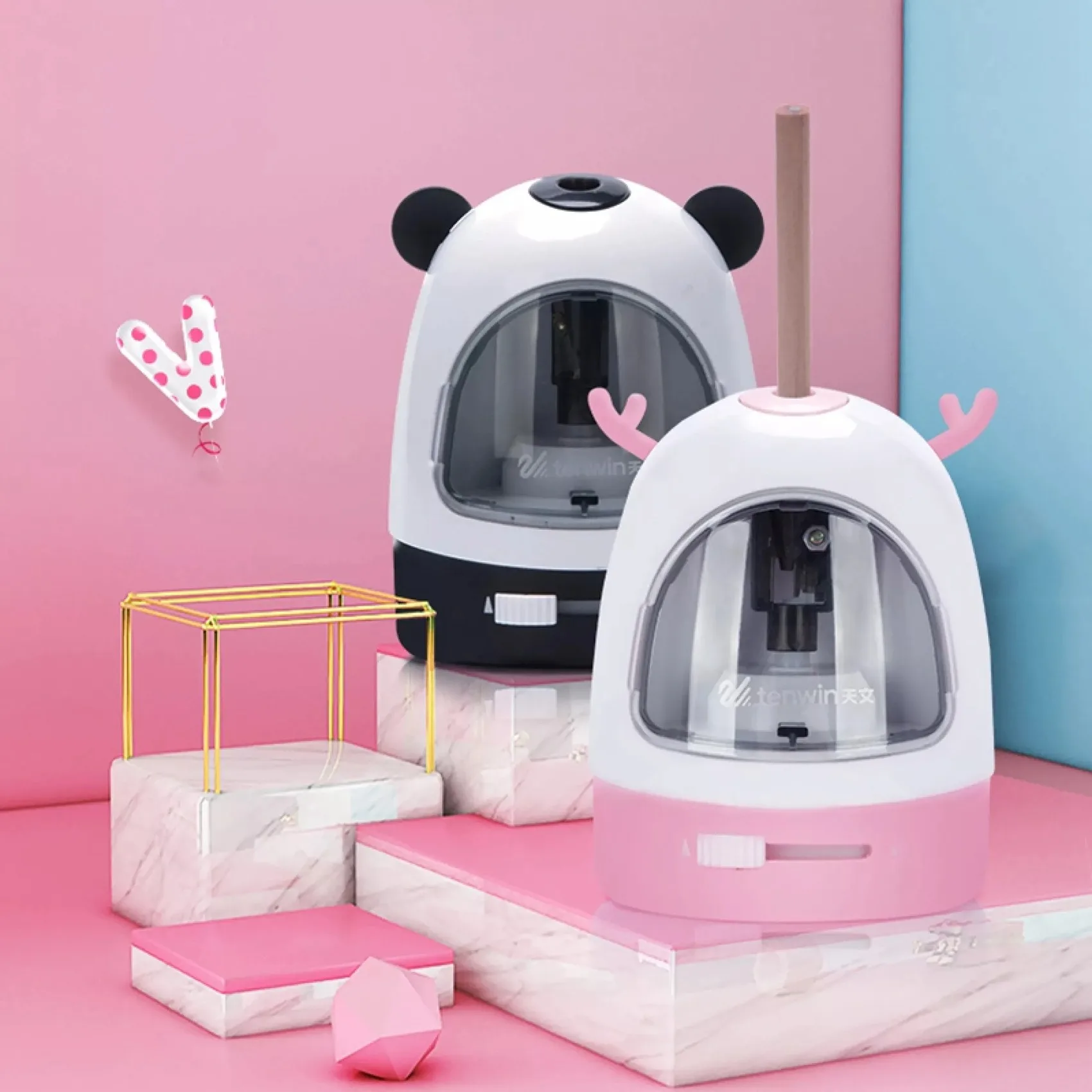 براية أقلام رصاص كهربائية بعشرة مرابح للطلاب ، براية أقلام كرتون ، أدوات مكتبية آلية ، مستلزمات مدرسية ، أسود وأحمر