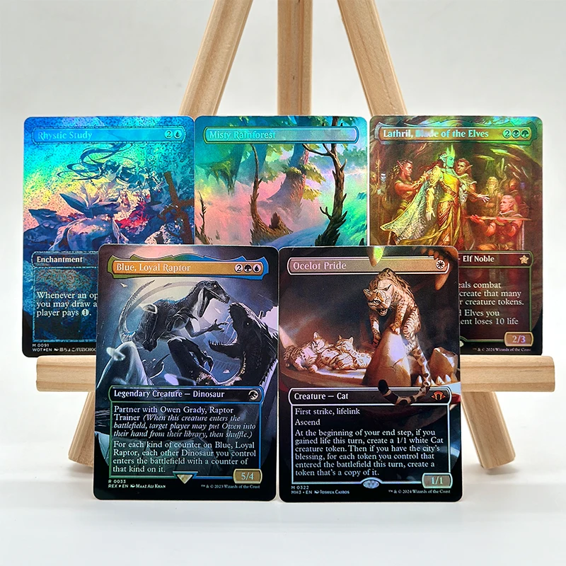 

Diy Homemade Magic The Gatherings Storms Trading Card Game Ocelot Pride Blue,loyal Raptor Color Flash Collection Card Toys Gift
