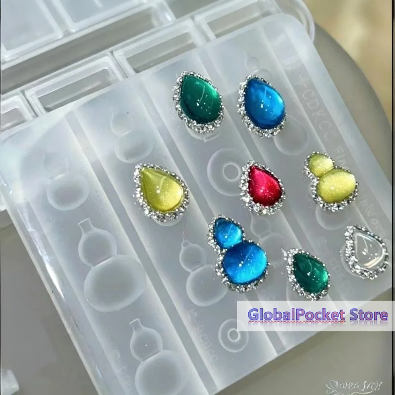 [TG823]Silicone Nail Art Molds Non Stick Reusable Perfect For Gourd Teardrop Nail Charms Home And Professional Nail Salons