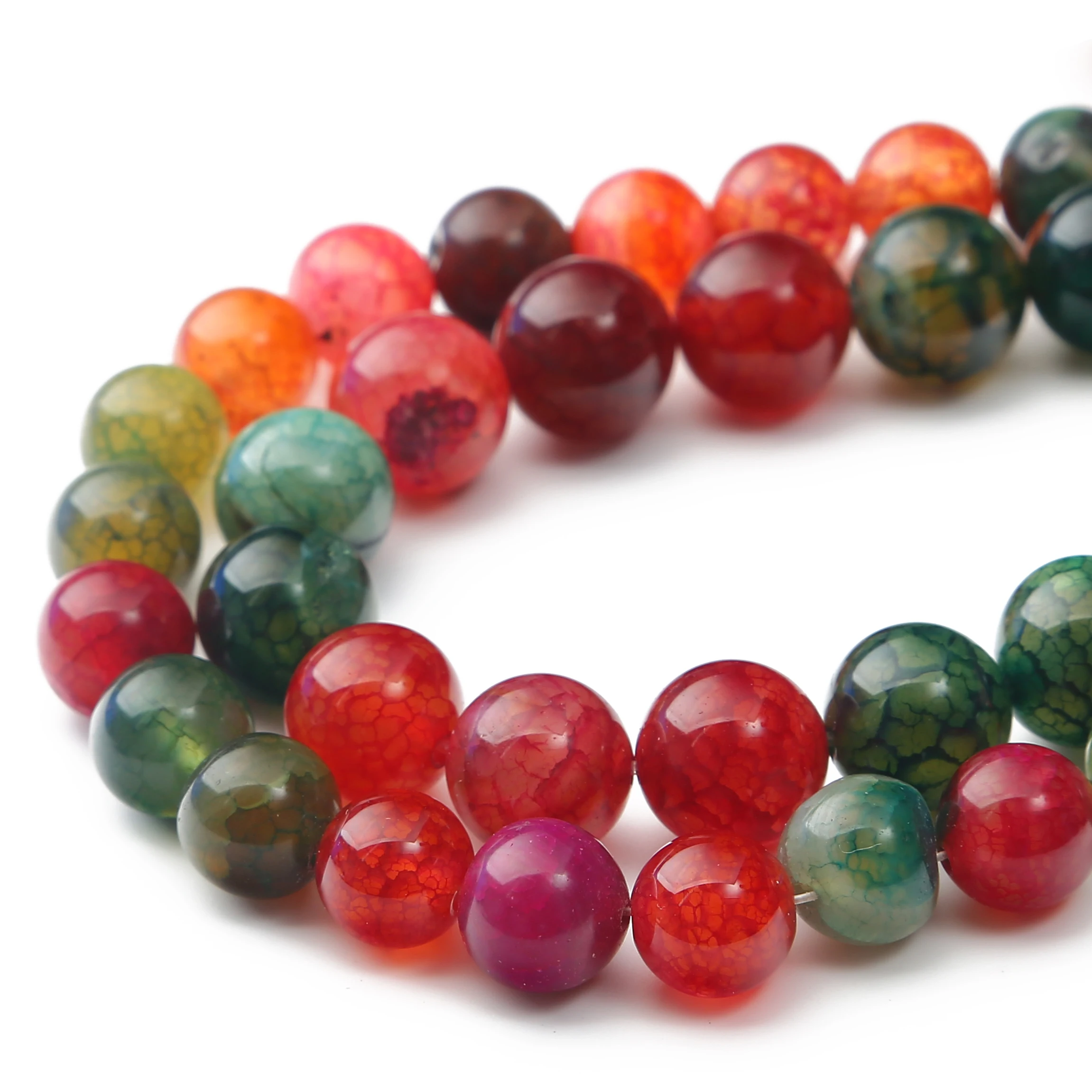 4-12mm Naturstein-Turmalin-Achat-Perlen, runde Abstandshalterperlen, lose Perlen für die Schmuckherstellung, DIY-Armbänder, Halsketten, Ohrring-Zubehör – Detail 2