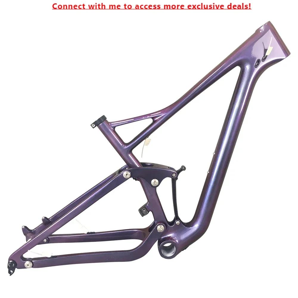 

Customized 29er T1000 Boost Thru Axle 148*12mm Internal Cable Routing Full Suspension Mountain Bike Frame 15 17 19 Inch