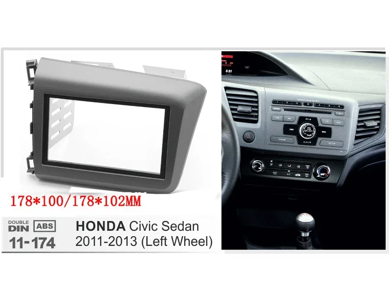 

2 Din автомобильный радиоприемник для Honda Civic LHD 2012, автомобильная стереосистема, аудиорамка, комплект приборной панели, автоматическая установка стереосистемы