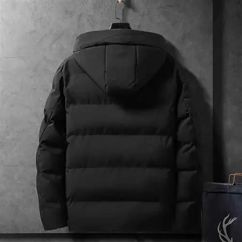 

Men's Winter Warm Coat Casual Jaet Cottonpadded Clothes Thiened Stand Fit Youth Faion Urban Sle with Hat Removable