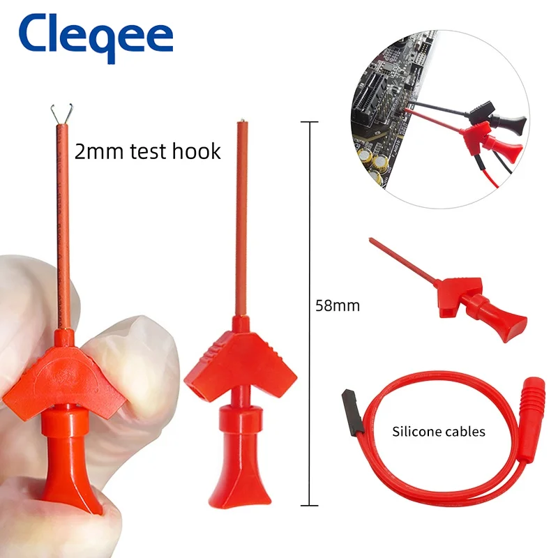 Cleqee-Kit de cables de prueba P1300C, multímetro de 18 piezas, Cable de 4mm, conector Banana, multímetro reemplazable, gancho de prueba, pinza de cocodrilo