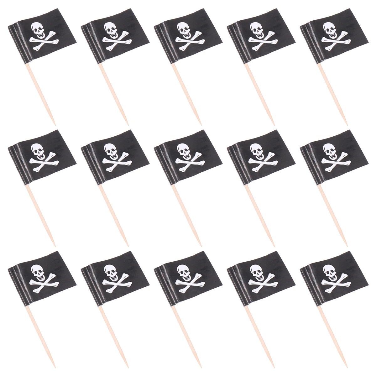 

100 Pcs Party Pirate Flag Decoration Fruit Picks for Toppers Toothpicks