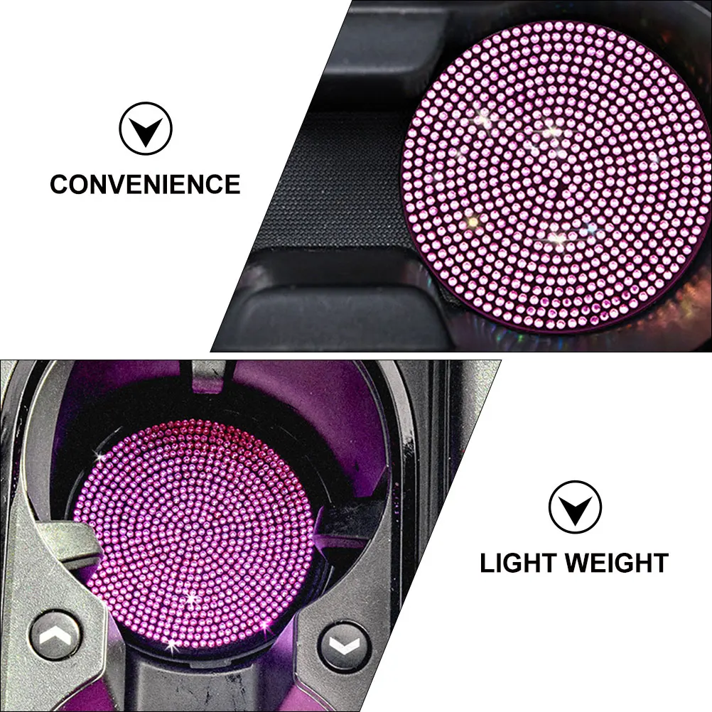 

2pcs PVC Cup Coaster Car Cup Holder Mat Water Coasters for Vehicle Heat Resistant Easy Clean Rhinestone Decorative Car