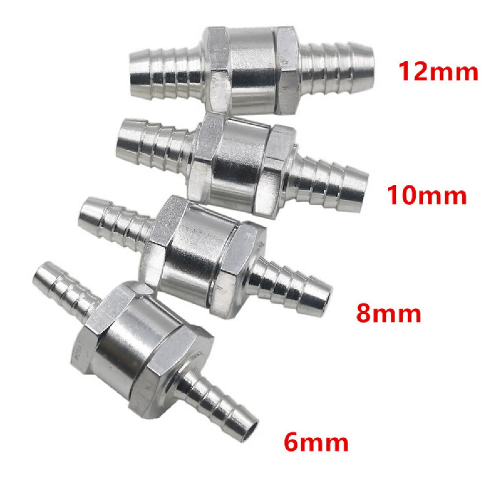 6/8/10/12mm Aluminium Automobile Pump One-way Fuel Check Valve For Car Boat Petrol Diesel Motorcycles Helicopters Accessories