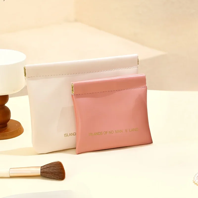 Mini Minimalistische Aufbewahrungstasche, Einfarbiger Münzbeutel, Lippenstift-Organizer