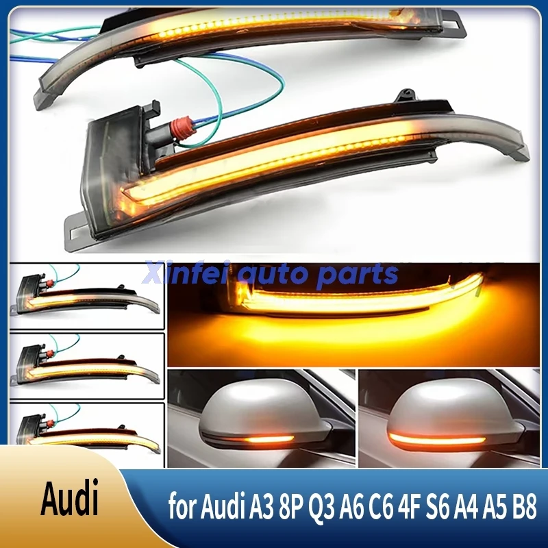 

Dynamic Blinker Mirror Light for Audi A3 8P Q3 A6 C6 4F S6 A4 A5 B8 LED Turn Signal Side Indicator S4 S5 S6 A8 D3 8K S8