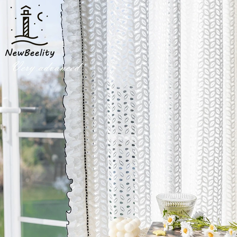 

Европейские элегантные французские легкие роскошные романтические кружевные полые шторы для гостиной, столовой, спальни, белый тюль, декор нестандартного размера