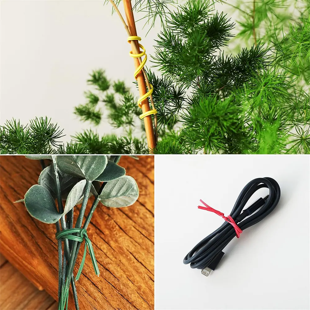 100 Stück BK WH Oblate Eisendraht Twist Ties Heavy Duty beschichtete Gartenbinder für Outdoor-Indoor-Pflanzen Tomaten Gurken Ranken Unterstützung – Detail 3