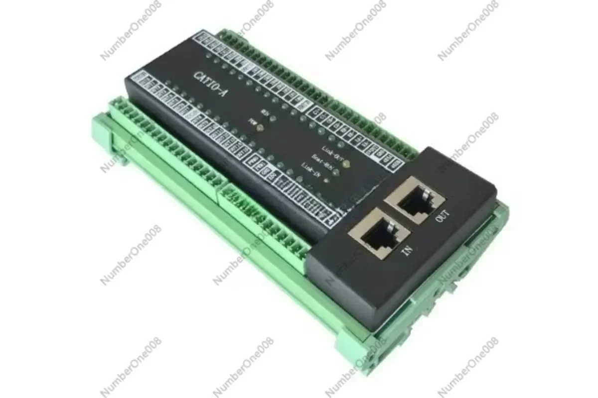 EtherCAT Bus IO Module, 16DI/16DO 2AI/2AO 2 Counters RS485, Expansion Module for PLC