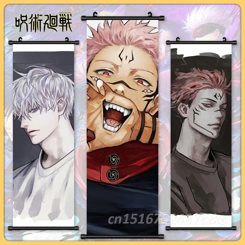 

Print Canvas Jujutsu Kaisen Poster Home Decor Kugisaki Nobara Wall Artwork Ryomen Sukuna Pictures Anime Scroll Hanging Painting