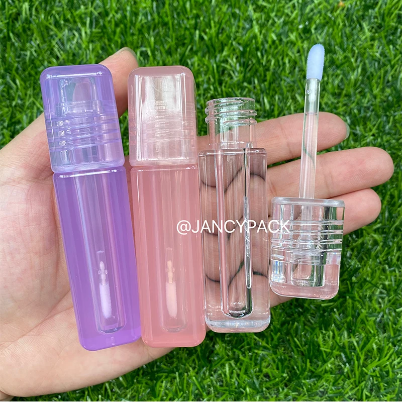 

5ml full pink purple clear Lip Gloss Tubes with Wand Empty Travel Bottle Refillable Lip Gloss Containers Liquid lip tint bottle