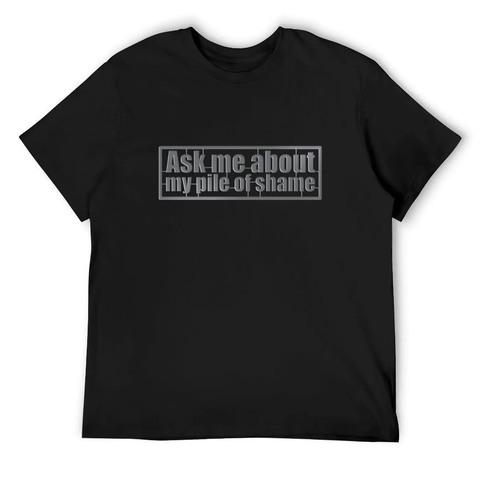 Ask Me About My Pile of Shame T-Shirt basketball graphic tees blue archive slim fit t shirts for men