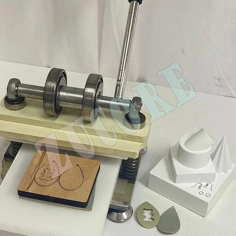 Double Wheel Hand Leather Cutting Machine Photo Paper PVC/EVA Sheet Cutter DIY Leather Die Cutting Machine Punching Manual Press