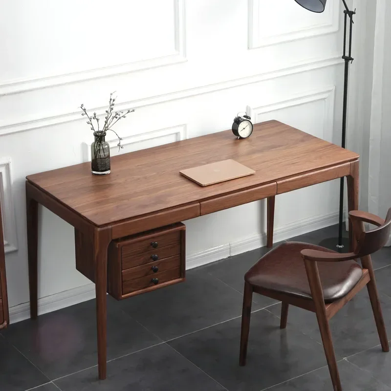 Nordic white oak cherry wood solid wood office computer desk writing desk study furniture black walnut log desk