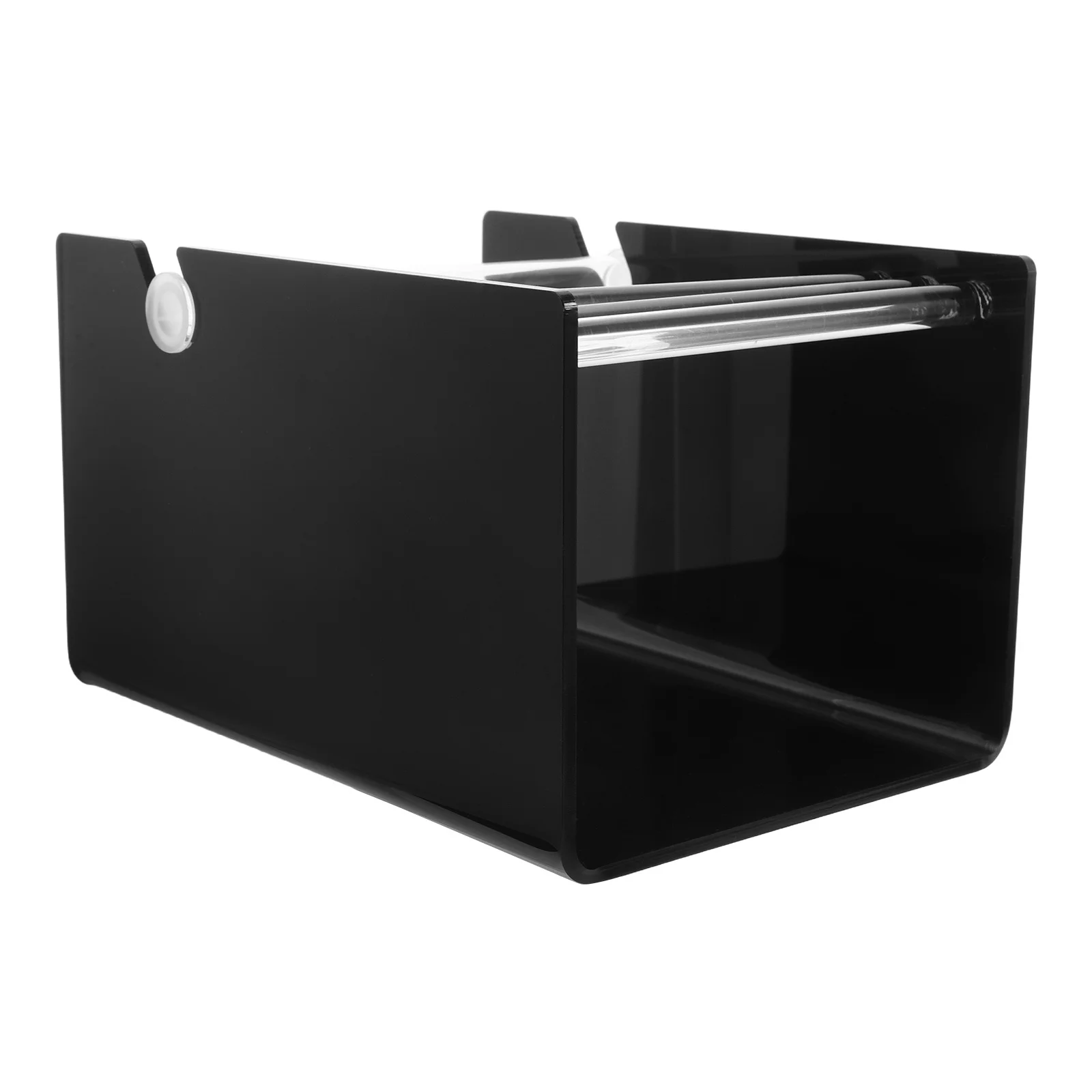 Sticker Roll Holder Organizer Black Acrylic Label Dispenser For Office Craft Packaging Shipping Storage Rack Desktop Tape