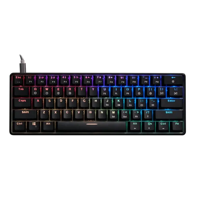 

Gaming Keyboard 61 Keys RGB Backlit Mechanical Keypad for Gateron Optical Dropship