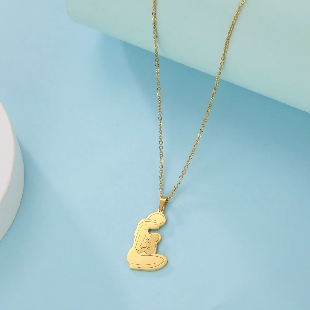 قلادة قلادة للأم الحامل من hi-b عقد قلادة من الفولاذ المقاوم للصدأ للسيدات الحوامل للأم مجوهرات هدايا عيد الأم