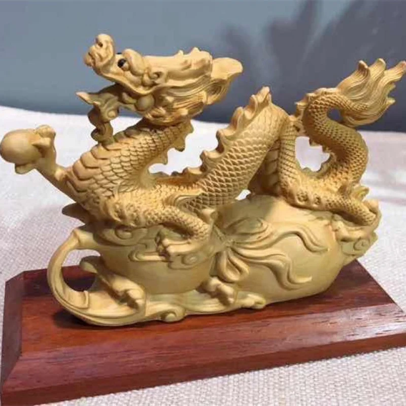 Boxwood Carving a Scene of a Prosperous Country Decoration Home Living Room Desktop Wood Carving Crafts Decoration Wood Carving