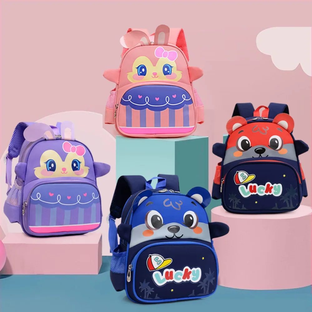 Sorrindo Face Cartoon Schoolbags, Resistente ao desgaste, Mochila escolar de grande capacidade, Oxford Kids Boy Bag, Kindergarten Bag, Novo