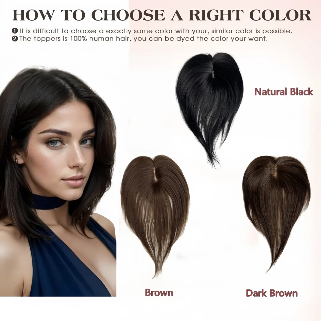 Satifresion الشعر القبعات العالية للنساء شعر بشري حقيقي 10 بوصة رقيقة الدانتيل قاعدة منتصف جزء الانفجارات قطع الشعر مع ترقق الشعر #6