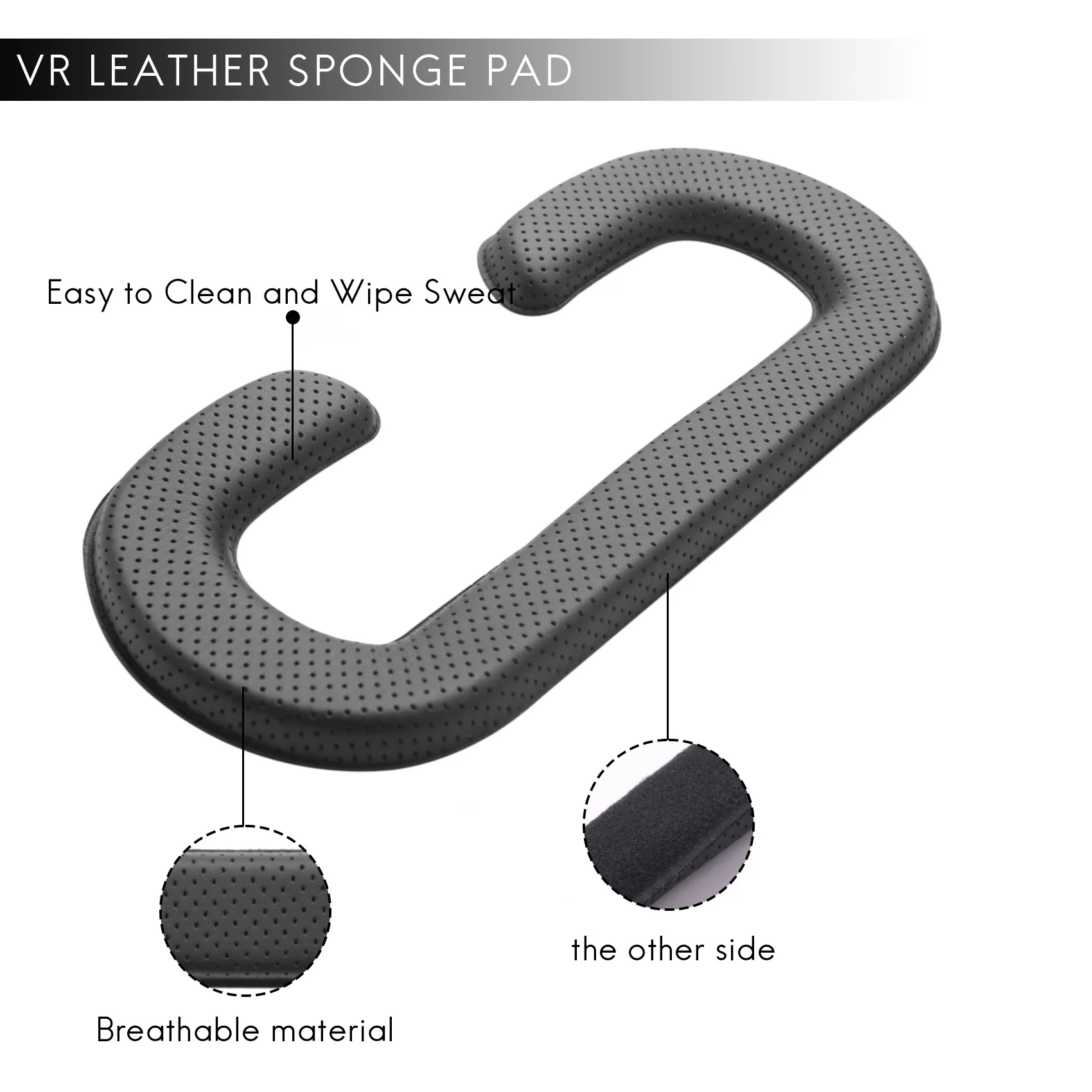 B68C For HTC Vive Cover Pu Leather,Foam For HTC Vive Headset VR Face Cushion Cover Bundle,Easy-To-Clean Face Foam Replacement Fo