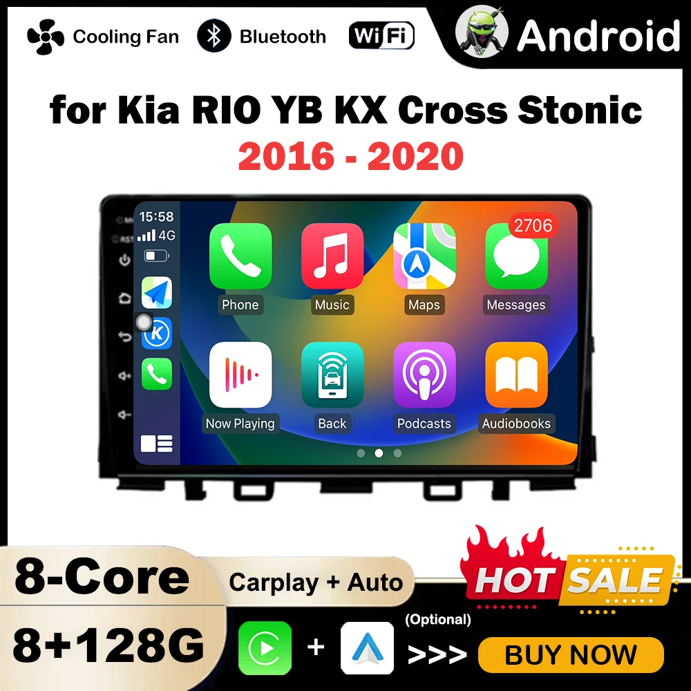 

9 ''Car Multimedia Radio Player for Kia RIO YB KX Cross Stonic 2016 - 2020 Android Intelligent System Auto DSP Stereo IPS Screen