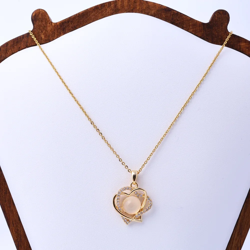 قلادة جميلة للنساء - قلادة لؤلؤ الحب على الطراز الأوروبي والأمريكي مع قلادة مرصعة بالألماس، سلسلة الترقوة، الأداء #3