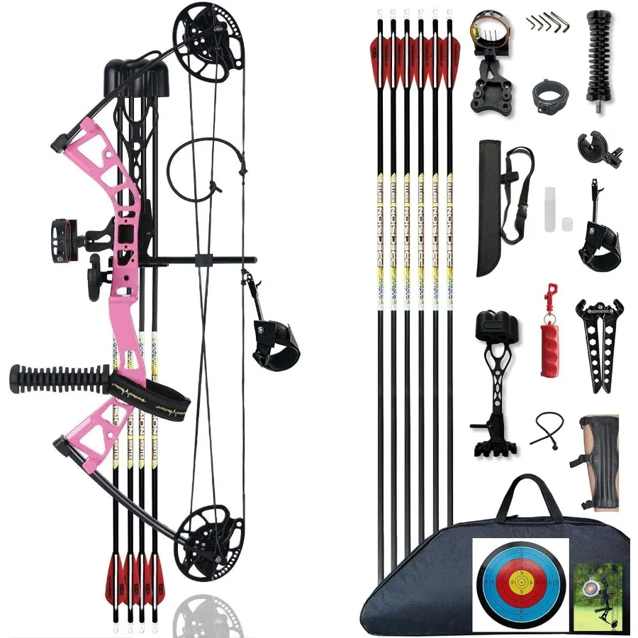 مجموعة القوس المركب 1040lbs لسحب الطفل اليد اليمنى تصميم خفيف الوزن القوس قابل للتعديل 1628 رسم طول IBO 290fps جديد 2024 Profe #1