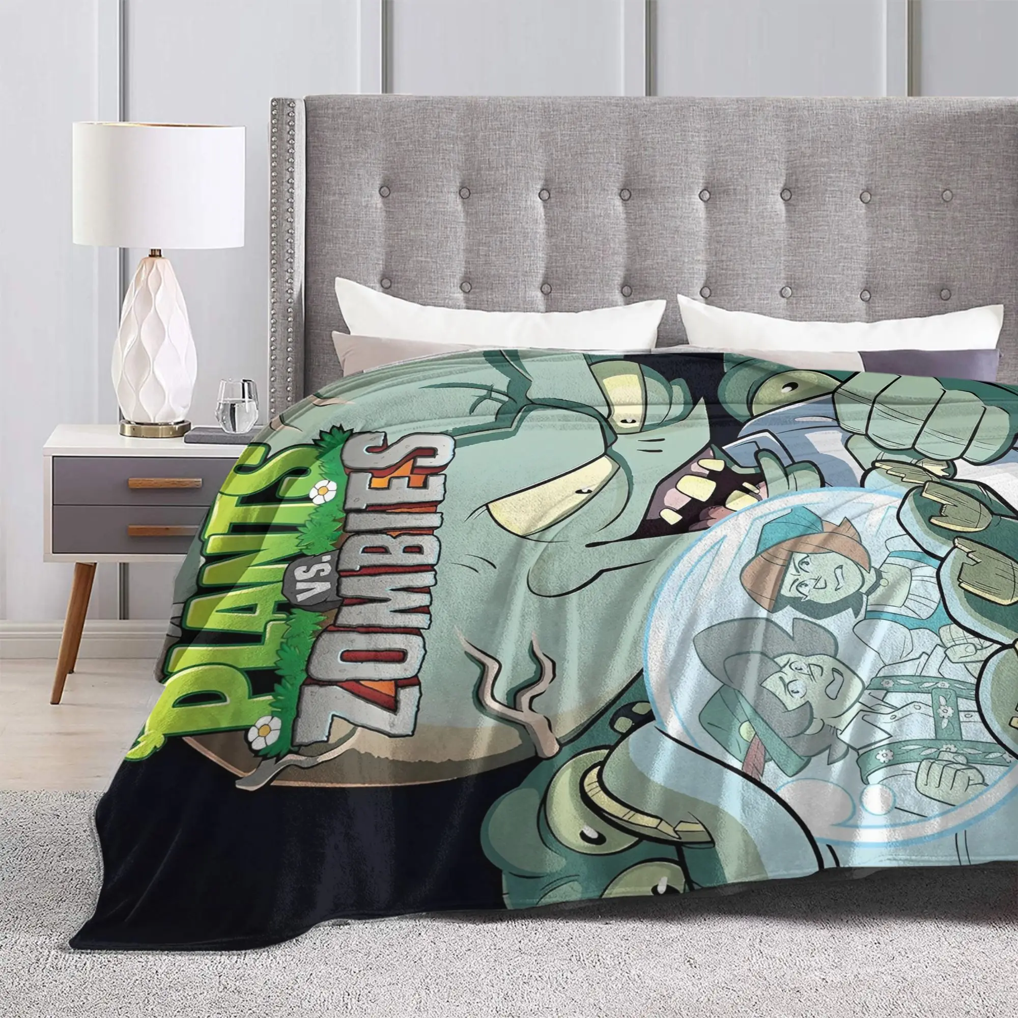 لعبة P-Plants-vs-Zombie بطانية ناعمة دافئة السفر مكتب أفخم رمي بطانية ديكور المنزل الفانيلا المفرش أريكة غطاء سرير #3