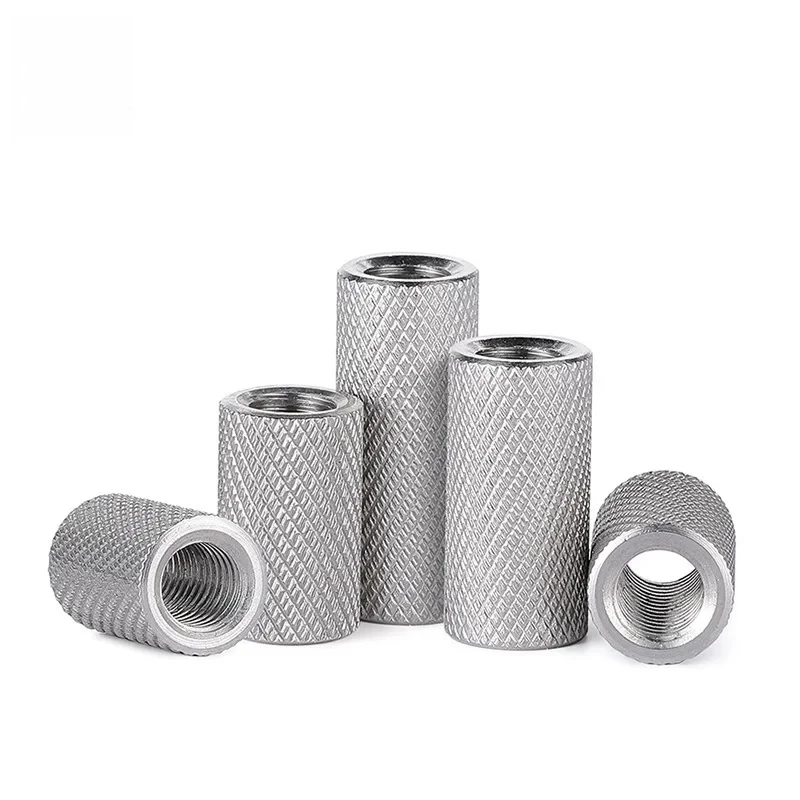 

M3-M12 304 Stainless Steel Extended Knurled Round Nut / Long Coupling Thumb Nut for Manual Adjustment