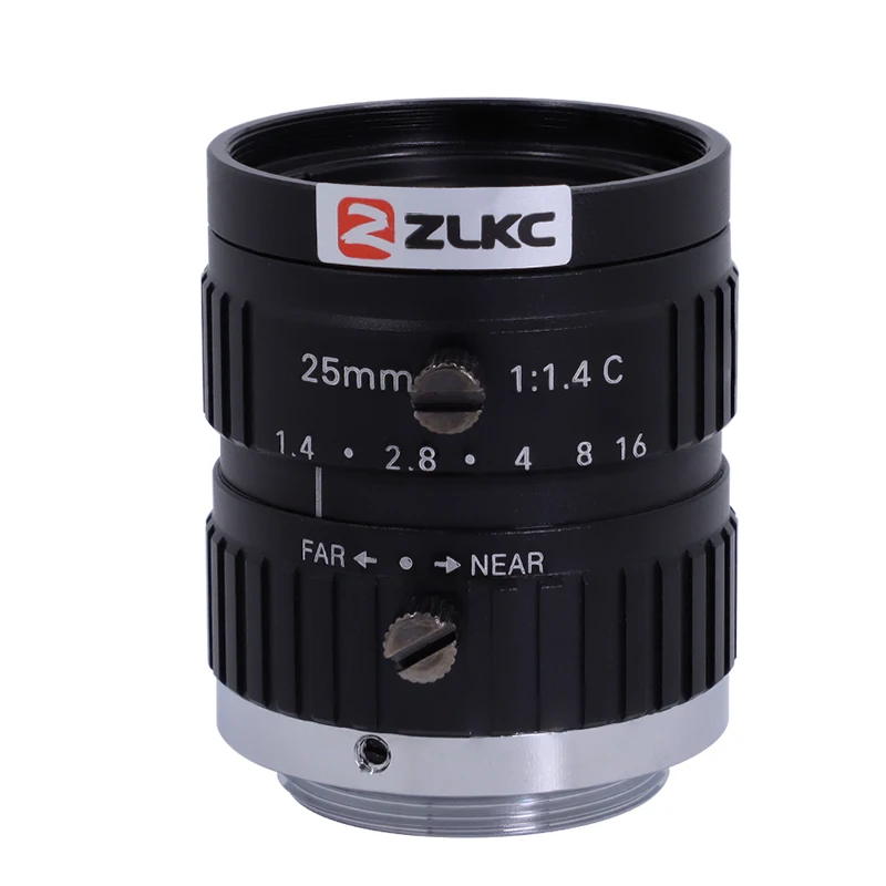 ZLKC 25mm Fixed Focus Lens 5MP cctv lente F1.4 Manual Iris objectifs C Mount Lens 2/3'' lenses & accessories Industrial Cameras