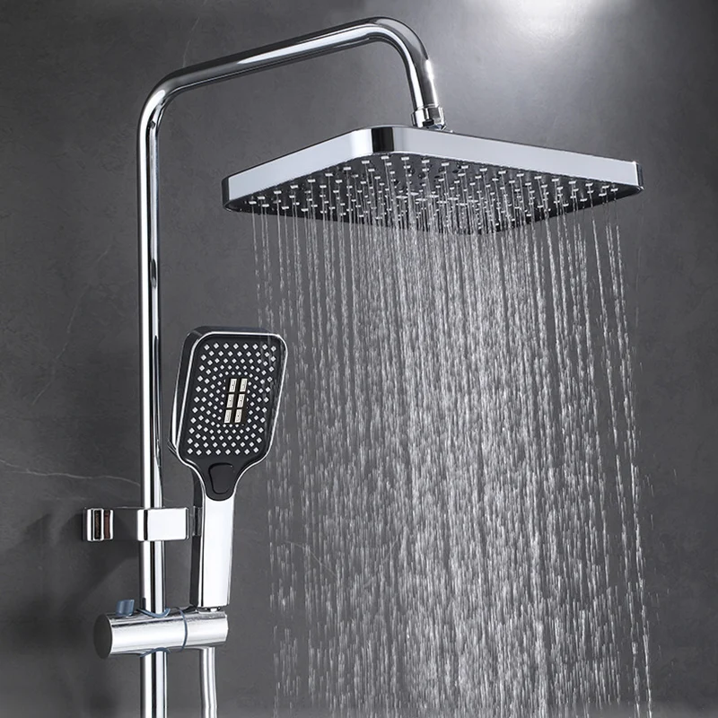 Shower Combo 12 inch Large Panel Rain Shower Head/Handheld Shower Combination Bathroom Handheld Three-mode Booster Set