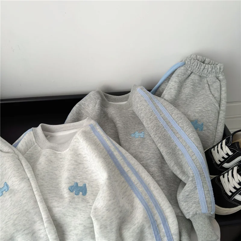 Frühling Kinder Sweatshirt Sets Kinder Langarm-Bekleidungssets Jungen Mädchen Lässiger Pullover+Hose 2-teilig Herbst Teenager Trainingsanzug Outfit – Detail 5