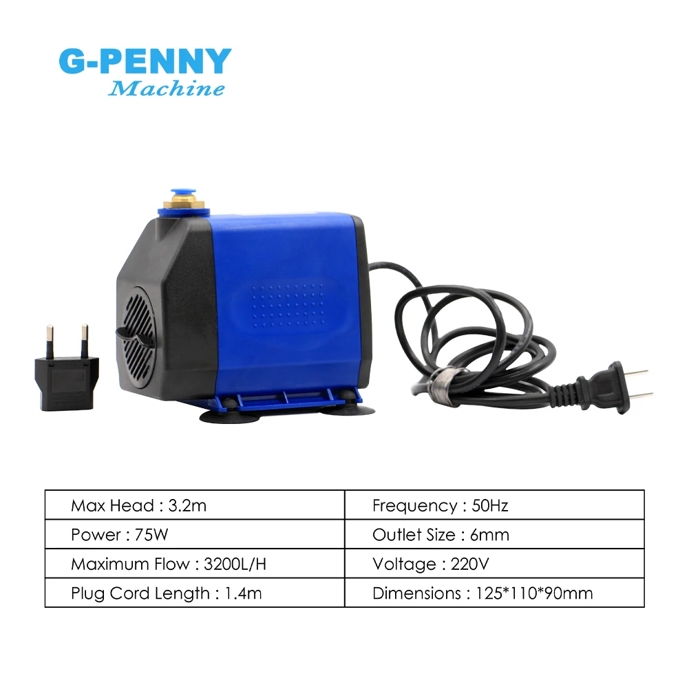 G-Penny 1.5kw ER16 Water Cooled Spindle kit 80x220mm 4 pcs Bearings 0.01mm Accuracy & 1.5kw Frequency Drive & Holder & 75w Pump