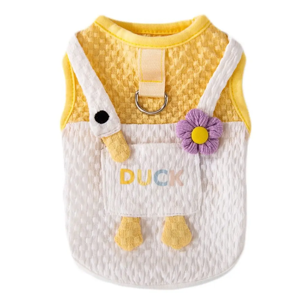 Gato roupas de resfriamento engraçado ganso design pet tração colete dos desenhos animados criativo pequeno cão roupas macio respirável casaco para animais de estimação primavera