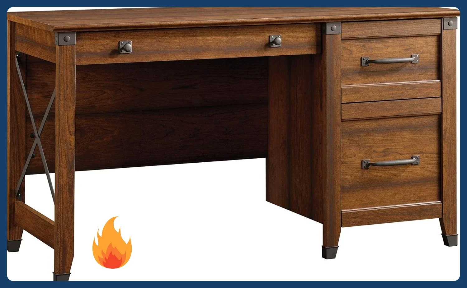 

Бестселлер [Новинка!] Компьютерный стол Carson Forge в винтажном деревенском стиле для домашнего офиса с выдвижными ящиками, цвет вишня Вашингтон