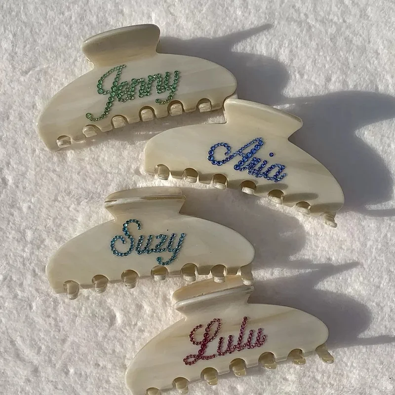 Pinzas para el pelo con letras y palabras personalizadas para mujer y niña, pasadores Vintage con nombre, productos personalizados