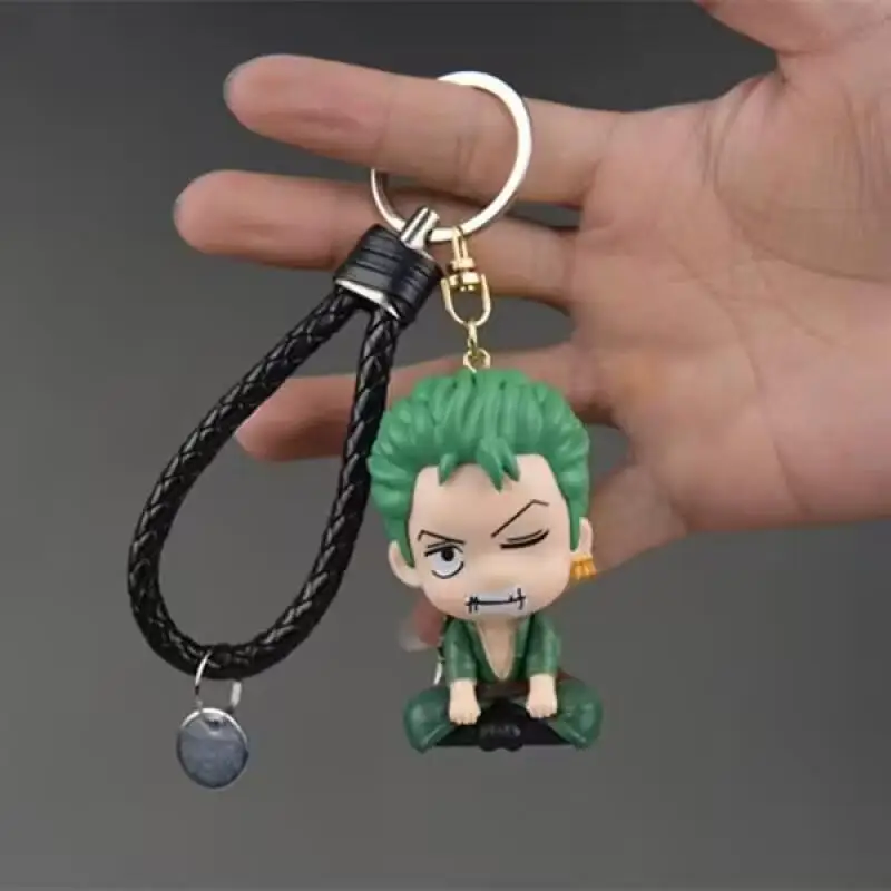 Anime One Piece Monkey D. Luffy Roronoa Zoro Cartoon Keychain Resin Material Decorative Backpack Pendant Birthday Gift Souvenir view 5
