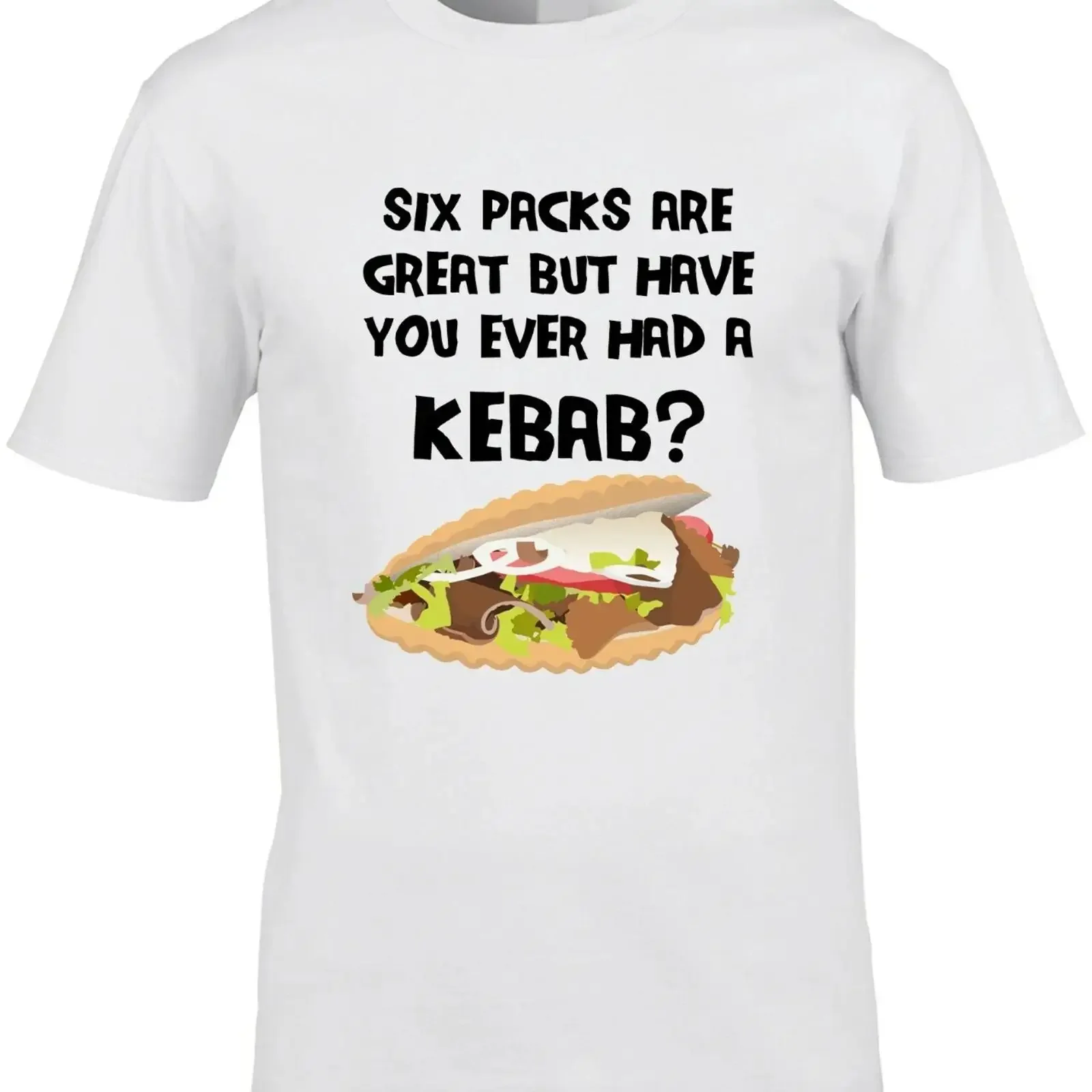 Lustiges Kebab Herren T Shirt Sixpack Gym Fitness Türkisch Essen Döner Schaschlisch Witz vintage Washed Stylish Casual Slightly